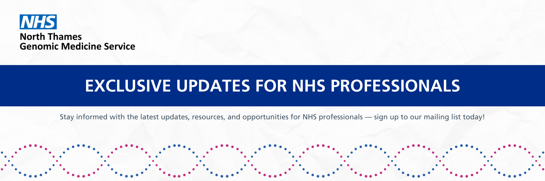 Exclusive updates for nhs professionals